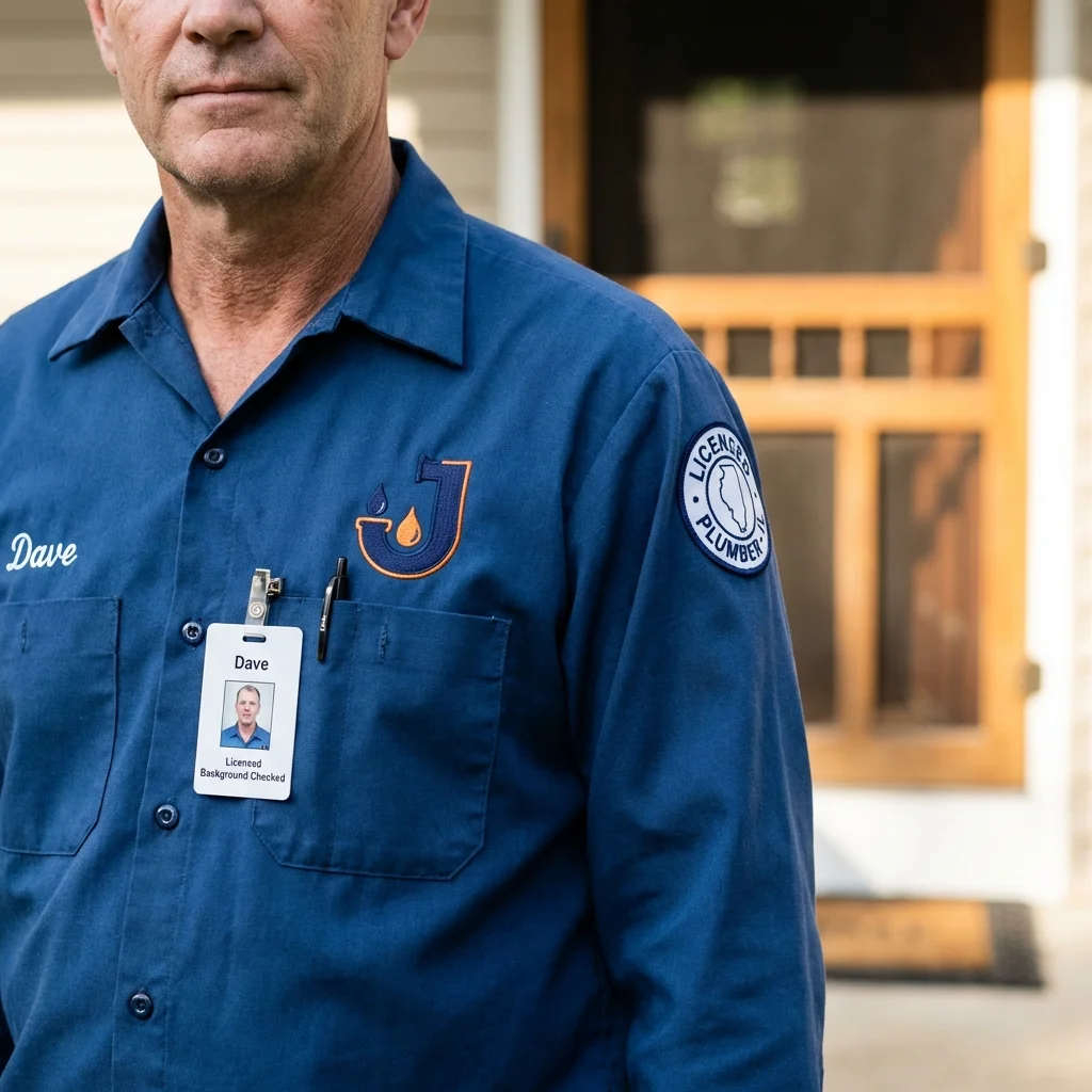 Licensed plumber showing ID badge in Cheyenne Wells, CO