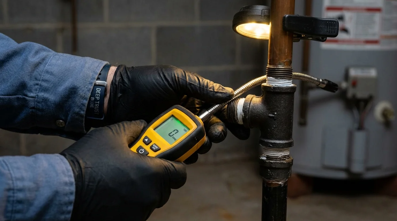 Gas leak detection with electronic sniffer by Johns Plumbing LLC in Cheyenne Wells