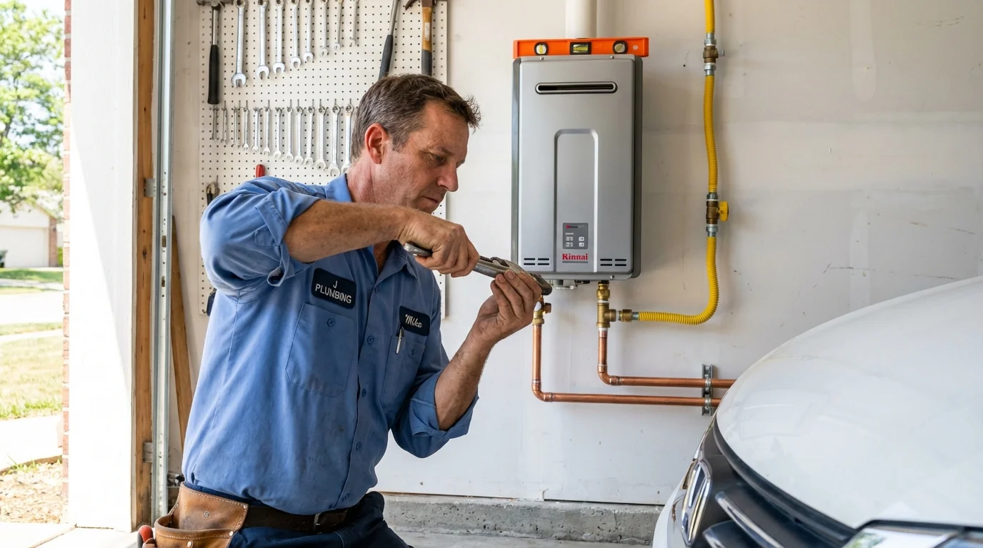 Tankless water heater installation by a Johns Plumbing LLC plumber in Cheyenne Wells
